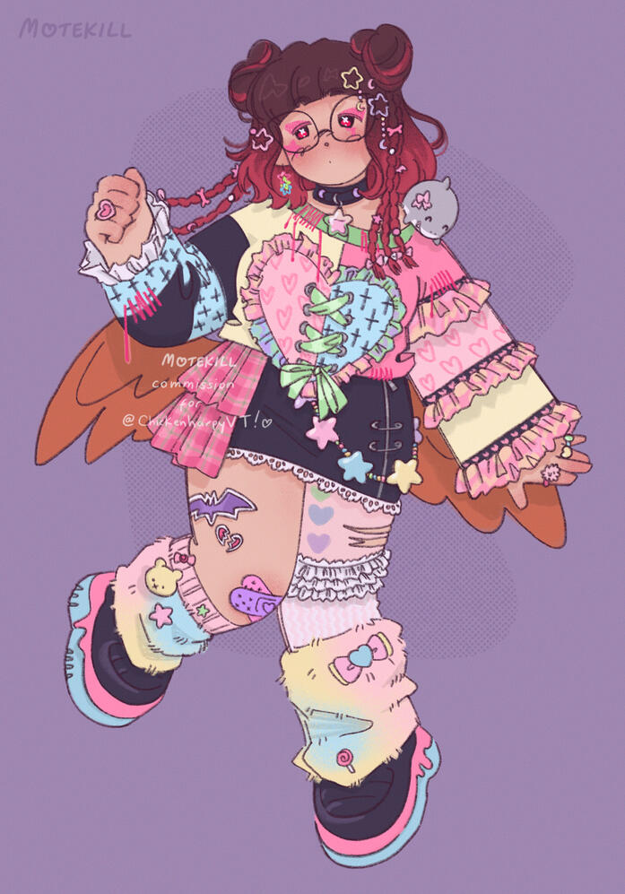 chickenharpyVT | fairy kei meets pastel goth, was used for a 3D vtuber model!