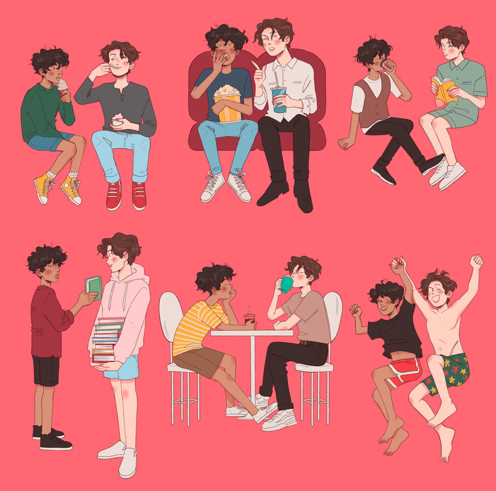 'Meet Cute Diary' cover illustrations